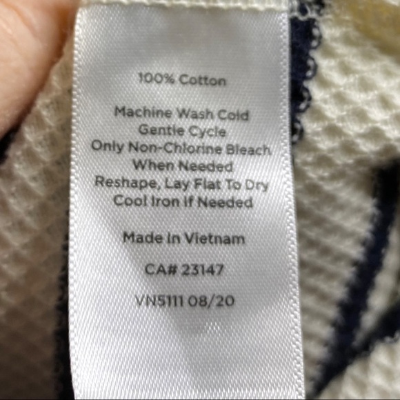 Talbots Top Stripes Grommet Laced Top Size 1X Fits Like 14 - Picture 6 of 7